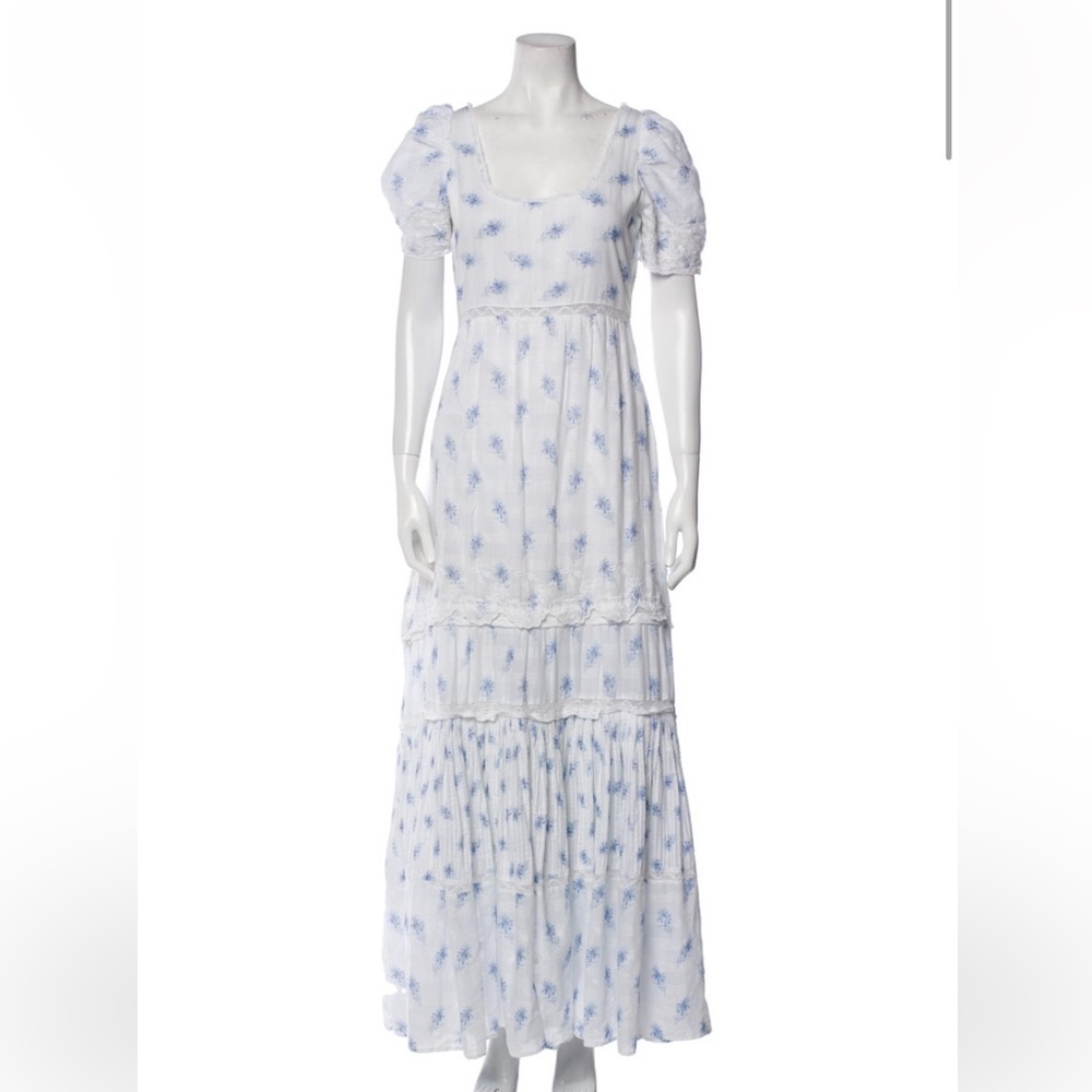 LoveShackFancy Floral Print Long Dress